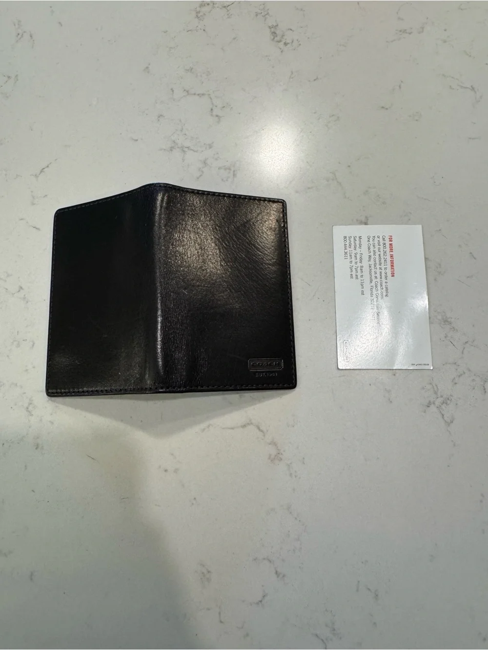 Coach Black Leather Card & Key Holder